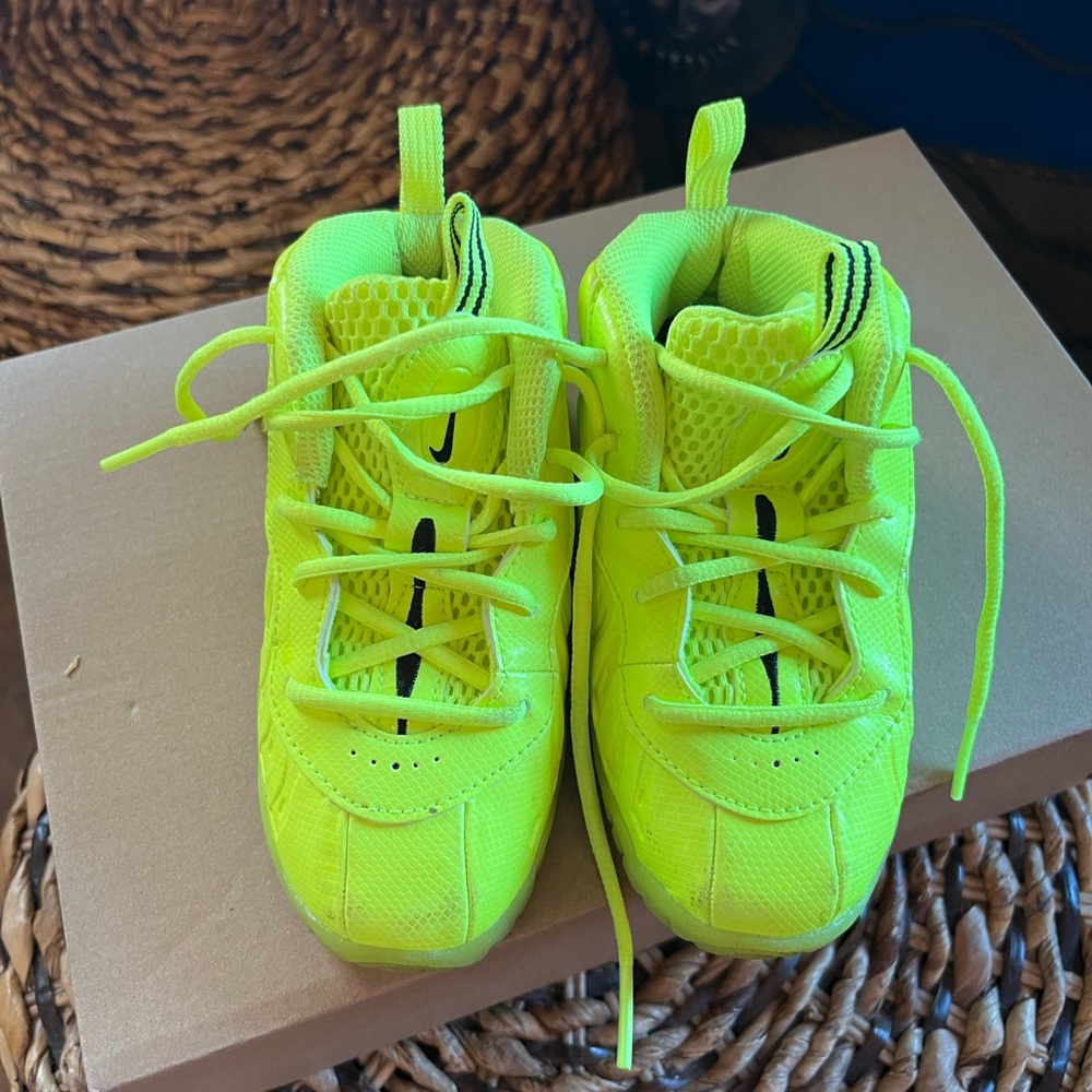 Neon Yellow Nike basketball shoes